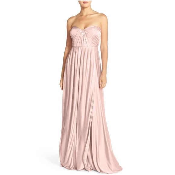 JENNY YOO Demi Convertible Strapless Pleat Jersey